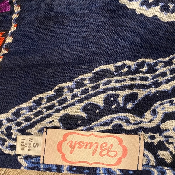 blush S navy patterned shift hi-low dress - Picture 3 of 5